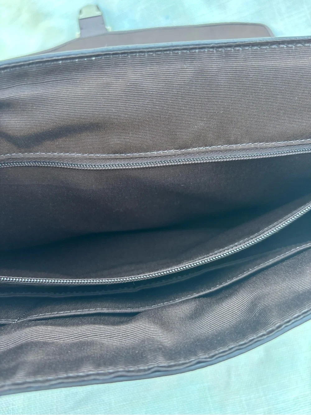 Coach Dark Brown Leather Briefcase with brown Strap